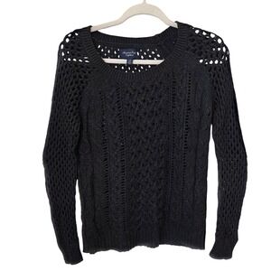 American Eagle‎ Outfitters Knit Sweater Open Weave Gray Womens XS/TP
